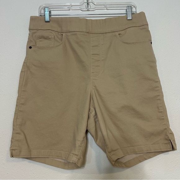 DKNY Tan High Waist Shorts Casual Cotton Blend Size Large - Picture 1 of 6
